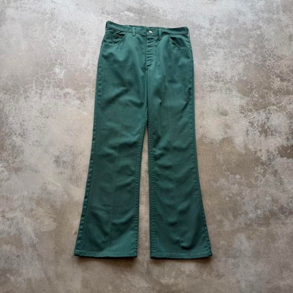 Lee Other - True vintage 70's LEE Forrest green bell bottom flare boot cut trousers pants 32